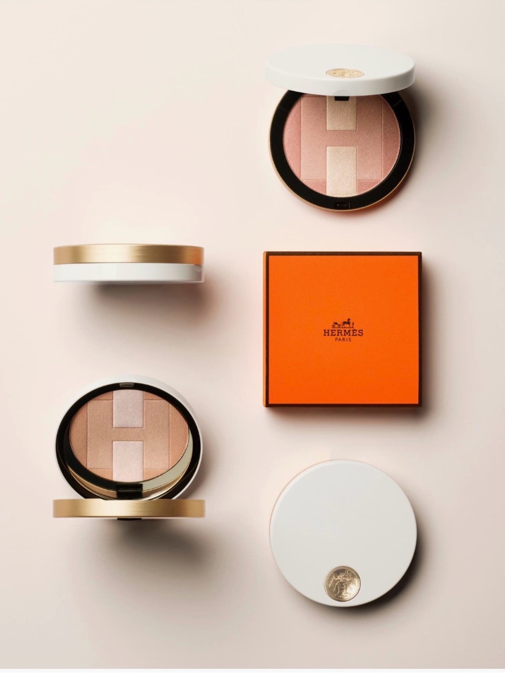 Hermès Plein Air H Trio Iridescent Mineral Powder  highlighter with samples